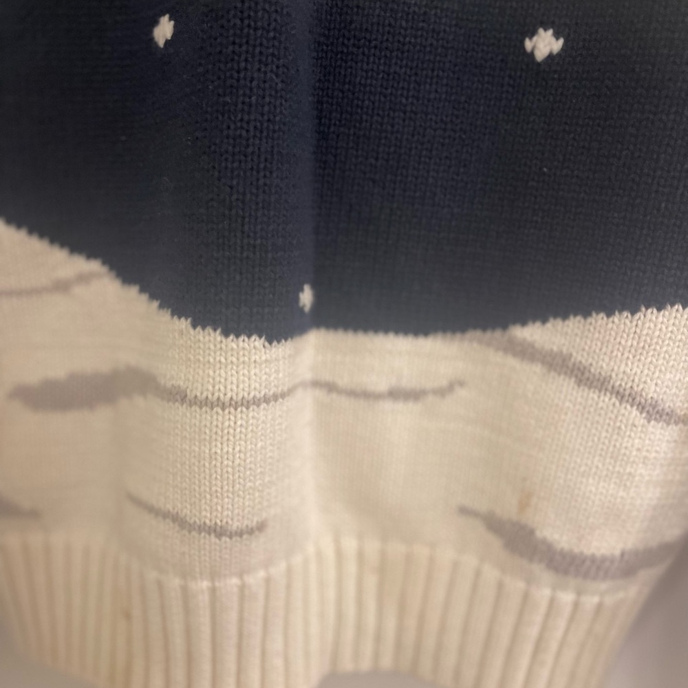 Vintage Navy Dog Christmas Winter Holiday Grandmacore Pullover Sweater - Picture 7 of 7